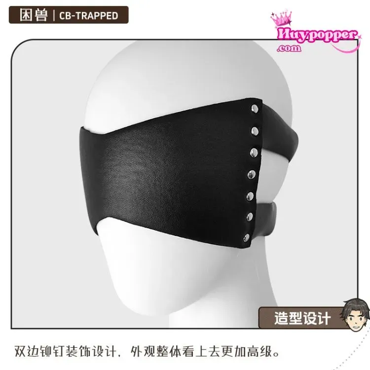 Bịt mặt da PU gợi cảm chơi BDSM phối đồ phong cách hấp dẫn