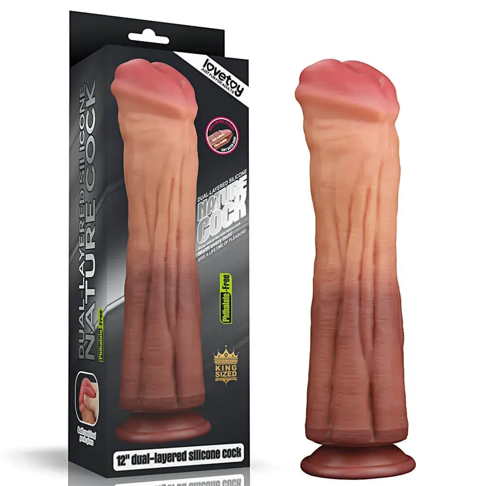 Dương vật giả siêu khủng 30cm DV68R silicone Bạch Kim đế hút mạnh