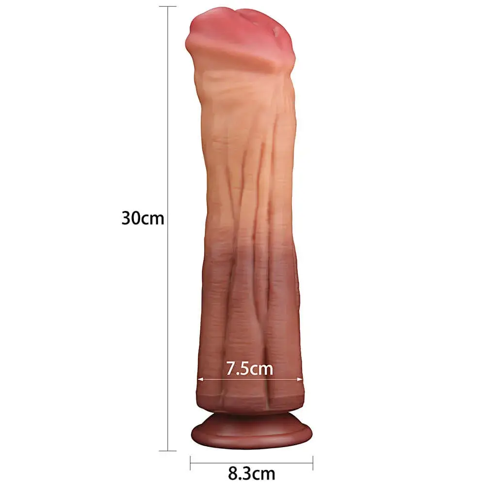 Dương vật giả siêu khủng 30cm DV68R silicone Bạch Kim đế hút mạnh