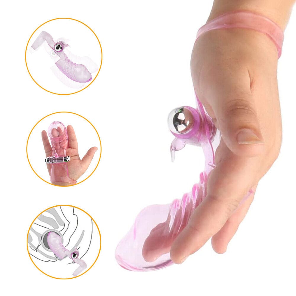 DC10T Bao cao su rung đeo ngón tay kích thích âm đạo cực đã