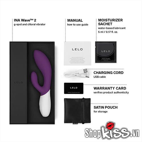 Dụng cụ massage Lelo Ina Wave 2 điểm G âm vật mạnh mẽ kích thích