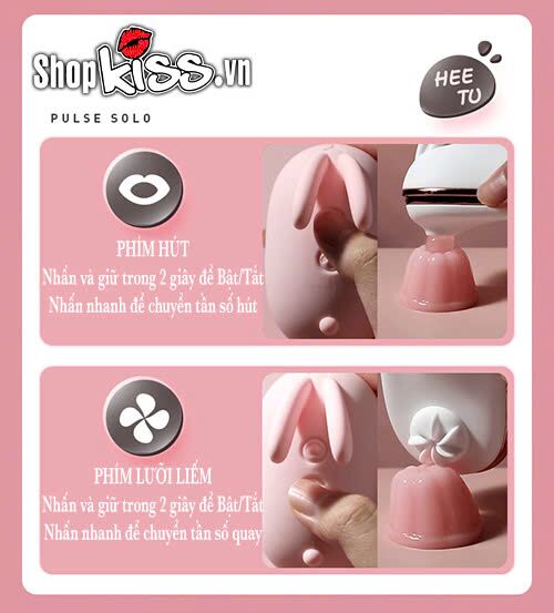 Máy massage lưỡi liếm Hee Tu Pulse Solo hình thỏ kích thích