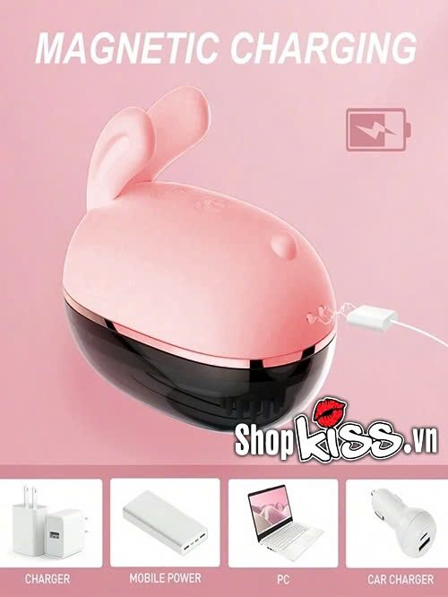 Máy massage lưỡi liếm Hee Tu Pulse Solo hình thỏ kích thích