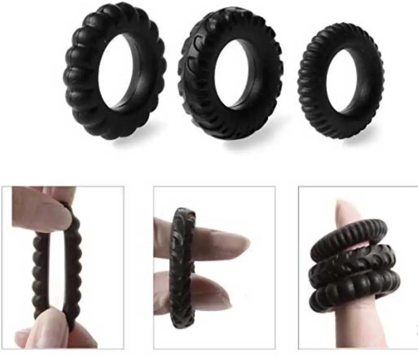 Vòng đeo cu silicone BAILE DC60U gân răng cưa tăng khoái cảm Vòng đeo cu silicone BAILE DC60U gân răng cưa tăng khoái cảm