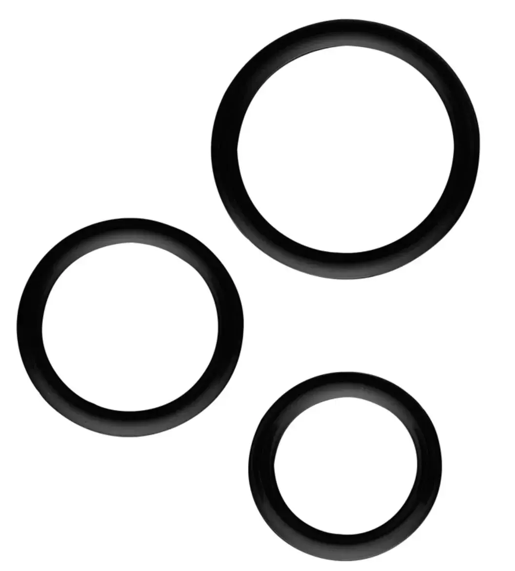 Vòng đeo cu bộ 3 vòng đen Chisa silicon đa size DC60Z