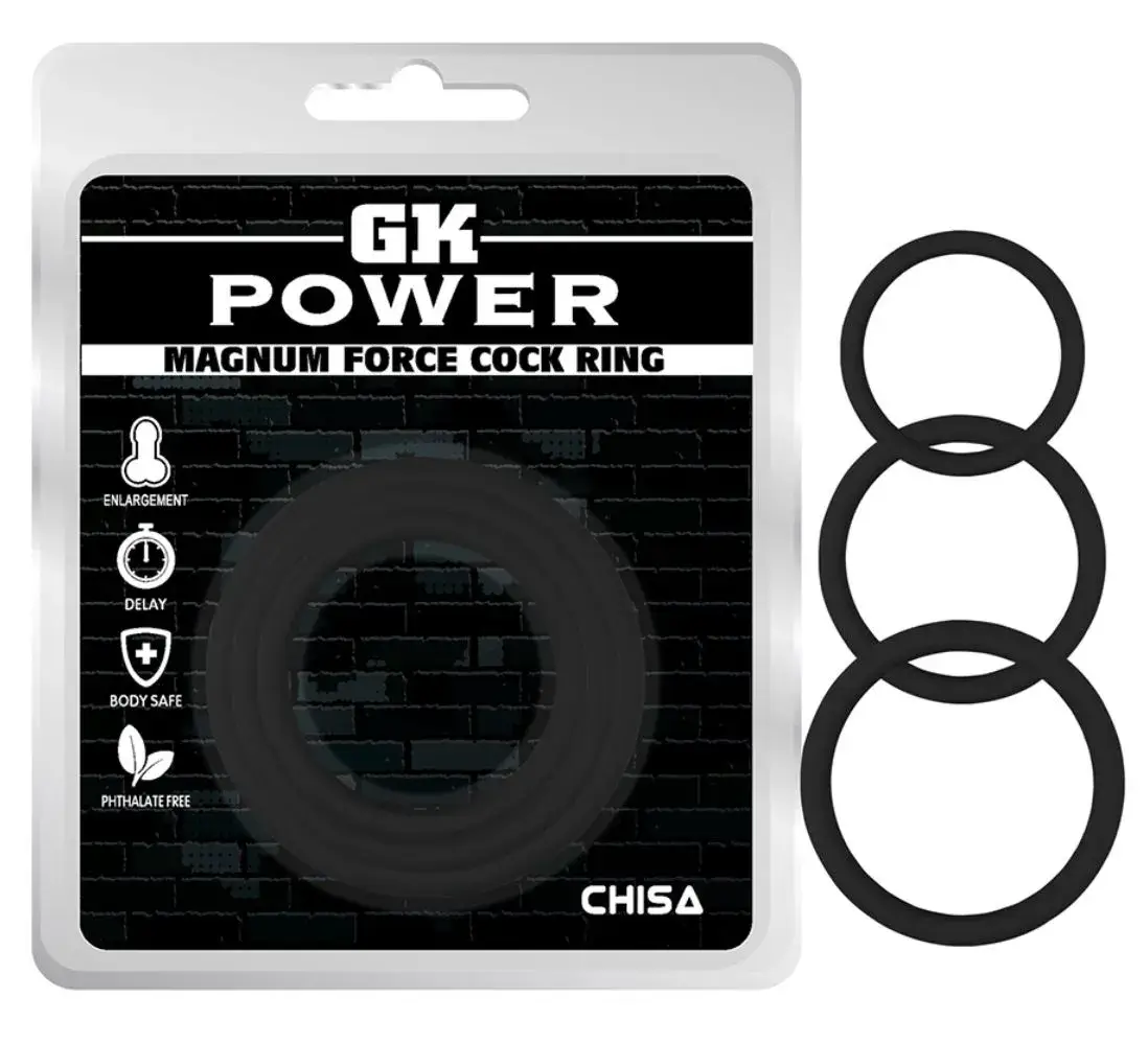 Vòng đeo cu bộ 3 vòng đen Chisa silicon đa size DC60Z