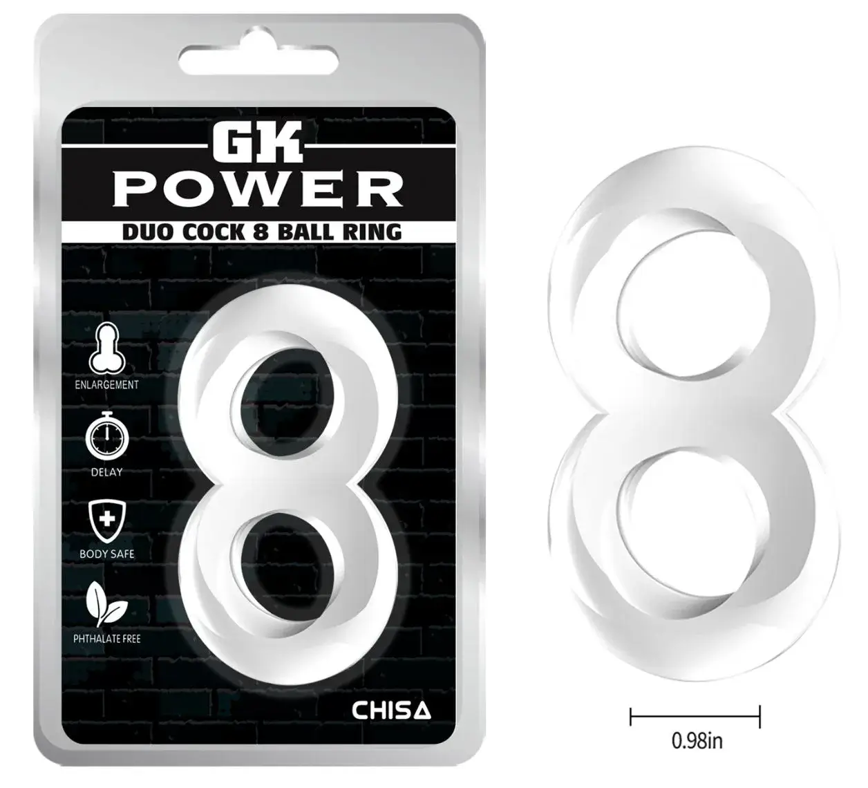 Vòng đeo cu số 8 Chisa DC60Q TPE bền chắc tăng hưng phấn