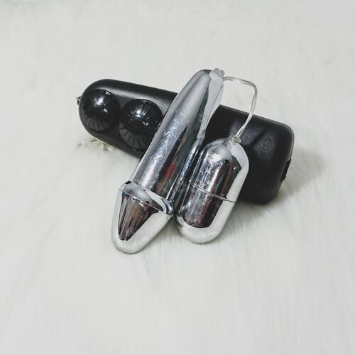 Trứng rung inox hai đầu dùng pin AA bộ đôi rung mạnh mẽ Trứng rung inox hai đầu dùng pin AA bộ đôi rung mạnh mẽ