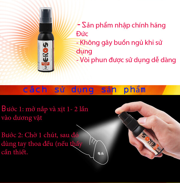 XTS17A Thuốc xịt kéo dài quan hệ từ Đức Eros Extended Love