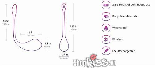 Lovense Lush 2 Trứng Rung Cao Cấp Kích Thích Điểm G Điều Khiển App