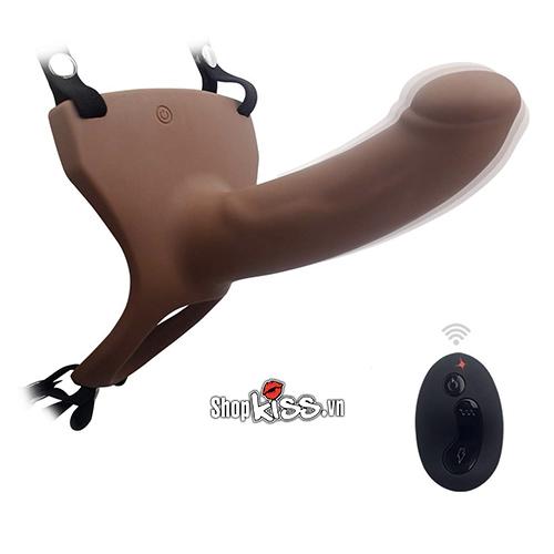 Dương vật giả dây đeo rỗng rung điều khiển xa, siêu kích thích