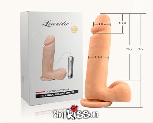 Dương vật giả Loveaider cao cấp rung đa chế độ siêu dính 18cm