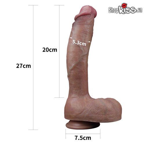 Lovetoy 접착 음경 리얼 터치 유연 진동 20cm 여성용