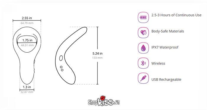 Vòng đeo dương vật rung Lovense Diamo tiện lợi app điều khiển Vòng đeo dương vật rung Lovense Diamo tiện lợi app điều khiển