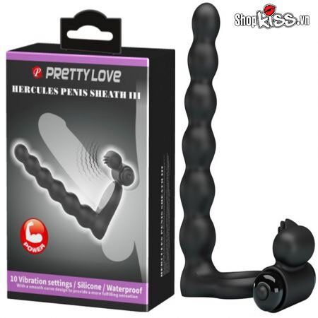 Vòng rung Prettylove Hercules III kích thích hậu môn mạnh mẽ sành điệu