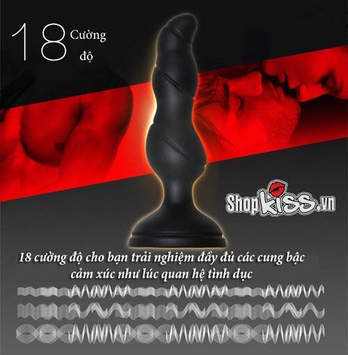 Máy rung hậu môn silicon cao cấp 18 tần số điều khiển từ xa chống nước Máy rung hậu môn silicon cao cấp 18 tần số điều khiển từ xa chống nước