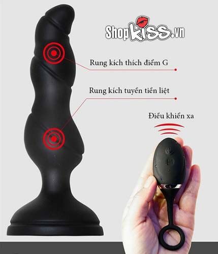 Máy rung hậu môn silicon cao cấp 18 tần số điều khiển từ xa chống nước Máy rung hậu môn silicon cao cấp 18 tần số điều khiển từ xa chống nước