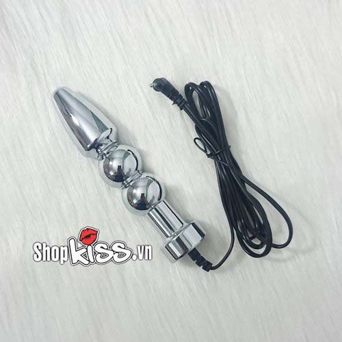 Dụng cụ kích thích hậu môn xung điện thép không gỉ cao cấp
