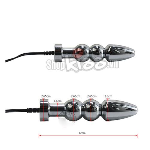 Dụng cụ kích thích hậu môn xung điện thép không gỉ cao cấp
