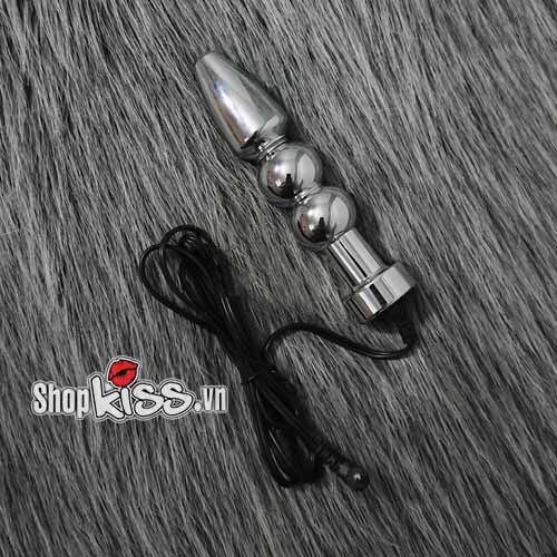 Dụng cụ kích thích hậu môn xung điện thép không gỉ cao cấp
