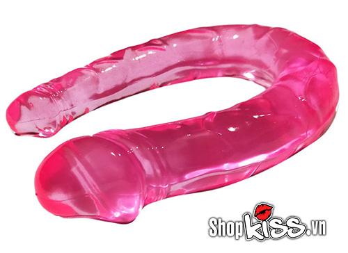 Dương vật 2 đầu trong suốt Double Dong Sextoy Les Đồng Tính Nữ