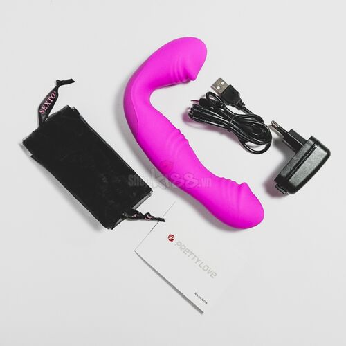  Cửa hàng bán Dương vật giả silicon hai đầu 30 kiểu rung Prettylove Angelo hàng mới về