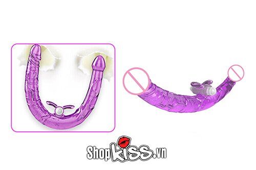 Dương vật giả 2 đầu rung nhánh siêu kích thích đồ chơi les đồng tính