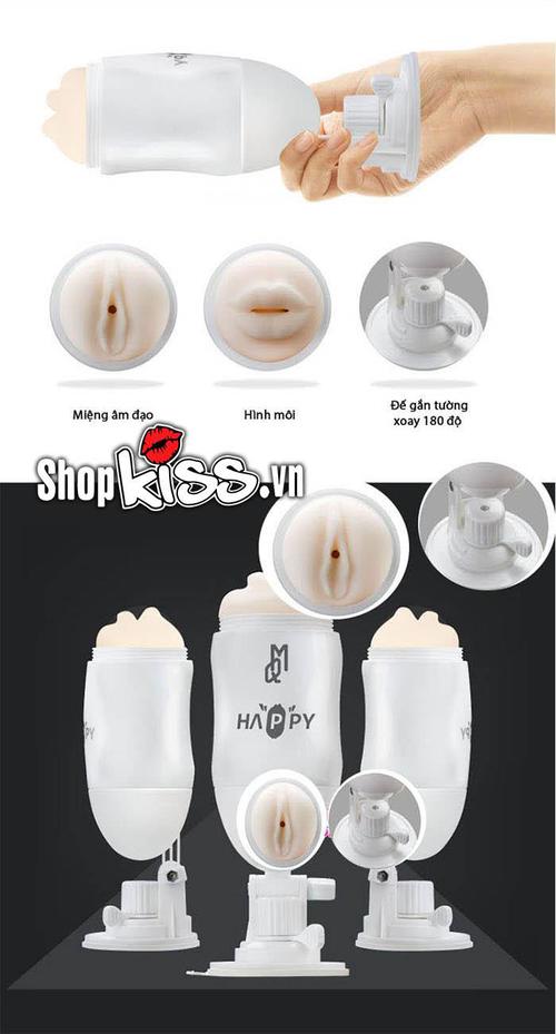 Cốc Thủ Dâm 2 Đầu Gắn Tường Xoay 180 Độ Tăng Khoái Cảm