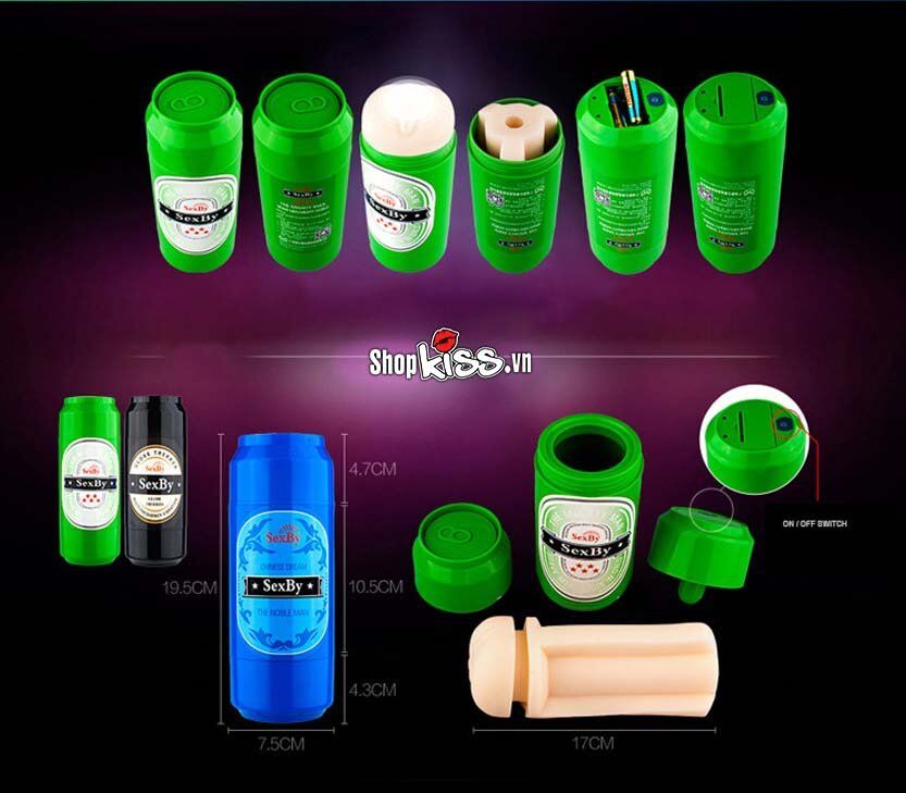 Âm đạo giả hình lon bia Sexby, cảm giác thật, giá tốt