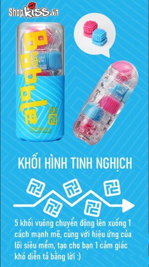 Cốc thủ dâm Tenga Bobble Crazy Cubes cao cấp siêu thực tế, khuyến mãi