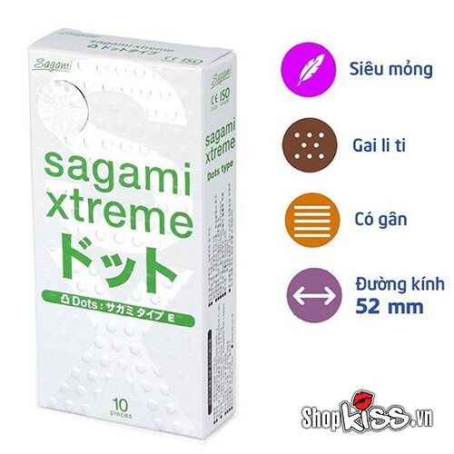  Phân phối Bao cao su gai nhẹ Sagami Xtreme White – Hộp 10 cái chính hãng