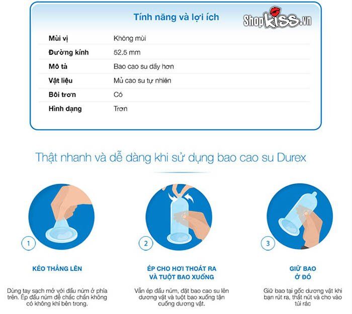  Giá sỉ Bao cao su Durex Extra Safe – Nhiều chất nhờn – Hộp 3 cái hàng mới về