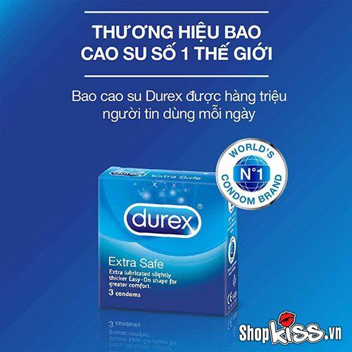  Giá sỉ Bao cao su Durex Extra Safe – Nhiều chất nhờn – Hộp 3 cái hàng mới về