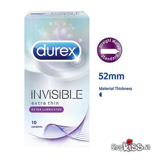  Mua Bao cao su Durex Invisible Extra Thin Extra Lubricated chính hãng