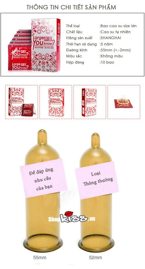  Đại lý Bao cao su size lớn cho nam Large You Know giá sỉ