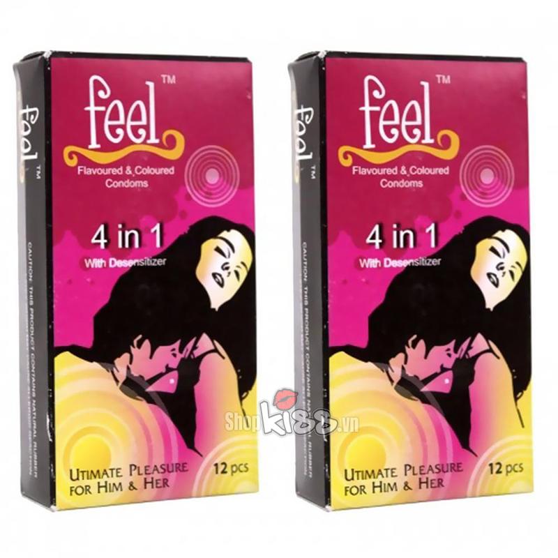  Review Bao cao su hương dâu kéo dài quan hệ – Feel 4 in 1 hàng xách tay