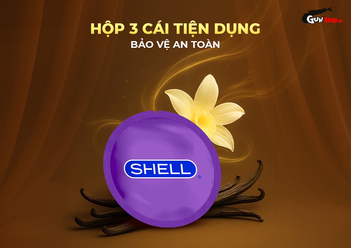  Cửa hàng bán Bao cao su Shell Sensitive Prolong - Siêu mỏng 0.03mm kéo dài thời gian - Hộp 3 cái hàng mới về