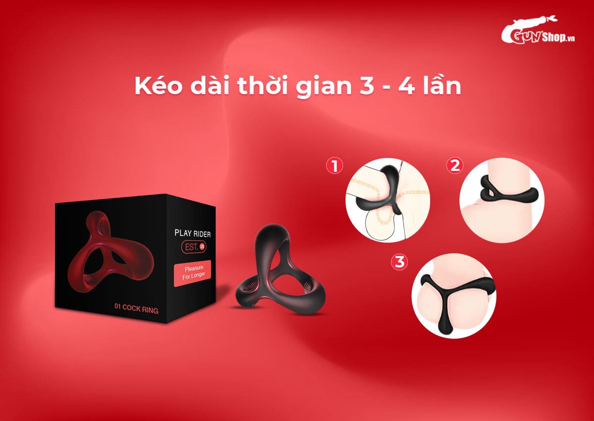  Sỉ Bao cao su Shell Play Rider 6 tính năng - Hộp 10 cái + 1 vòng đeo kéo dài thời cao cấp