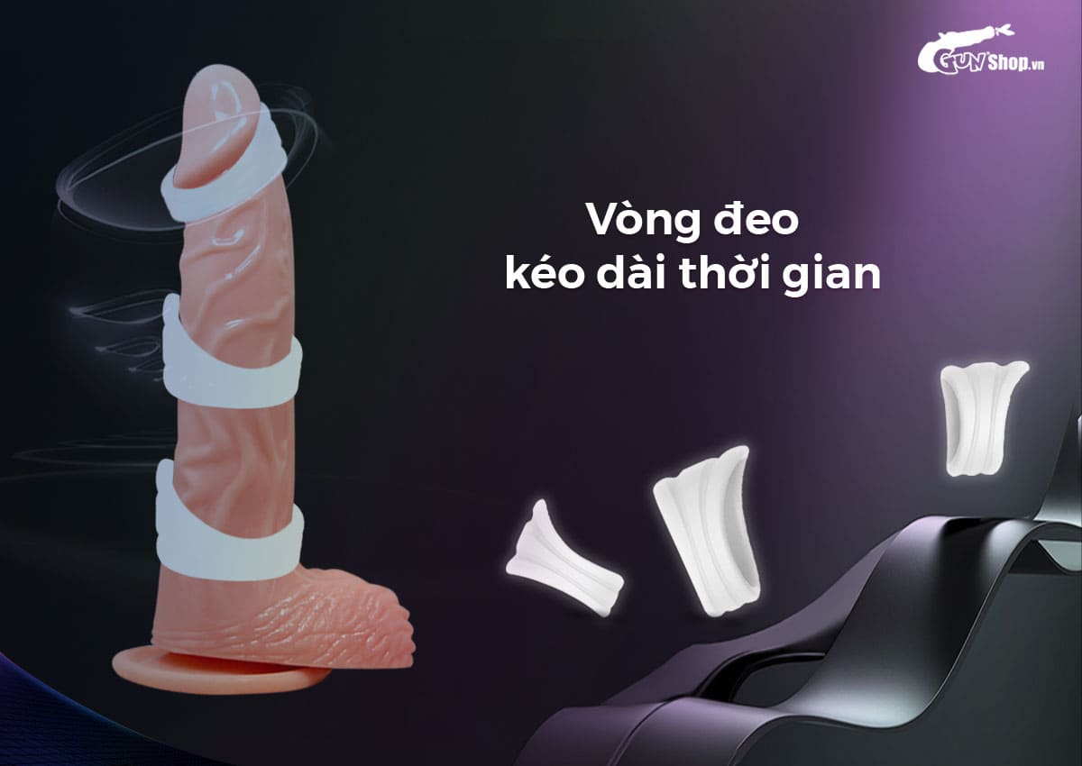  Giá sỉ Bao cao su Shell Play Cocks 6 tính năng - Hộp 10 cái + 3 vòng đeo kéo dài thời cao cấp