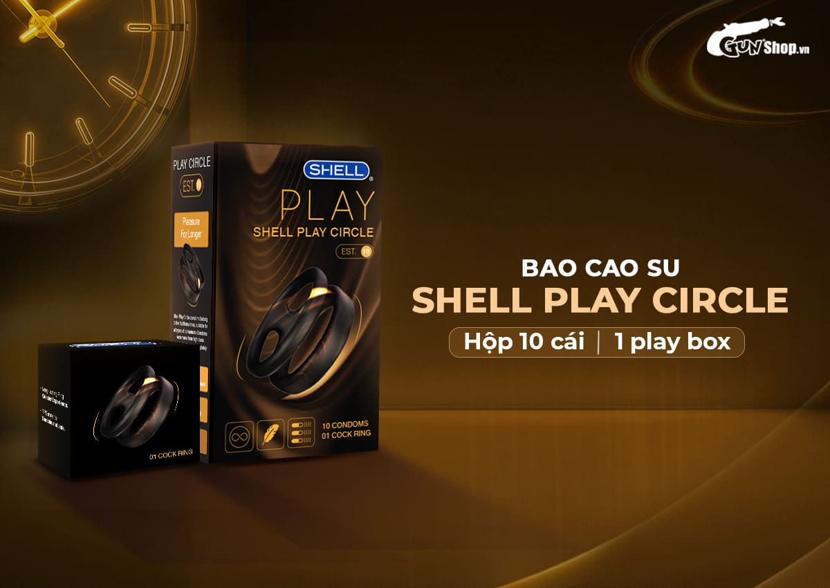  Review Bao cao su Shell Play Circle 6 tính năng - Hộp 10 cái + 1 vòng đeo kéo dài thời loại tốt
