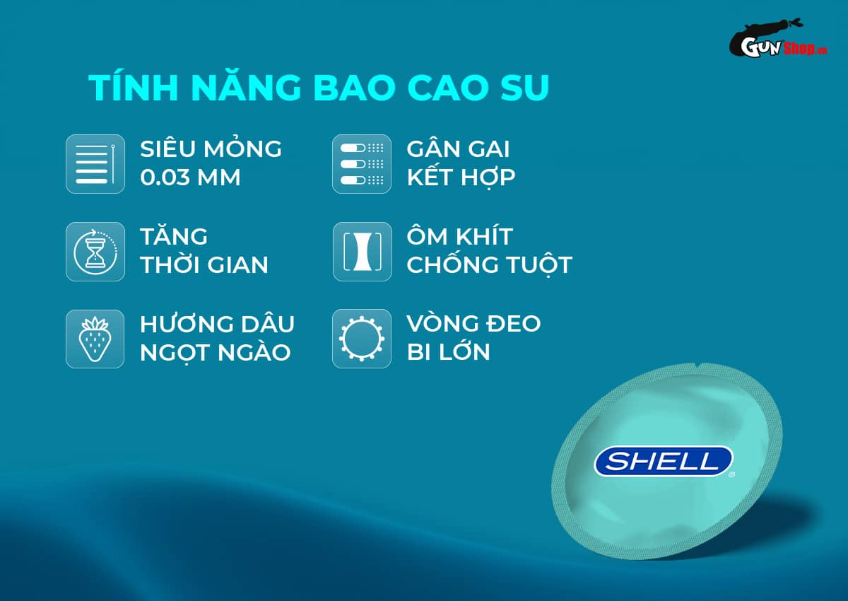  Review Bao cao su Shell Play Aura 6 tính năng - Hộp 10 cái + 5 vòng đeo kéo dài thời tốt nhất