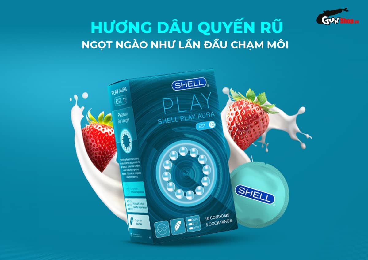  Review Bao cao su Shell Play Aura 6 tính năng - Hộp 10 cái + 5 vòng đeo kéo dài thời tốt nhất