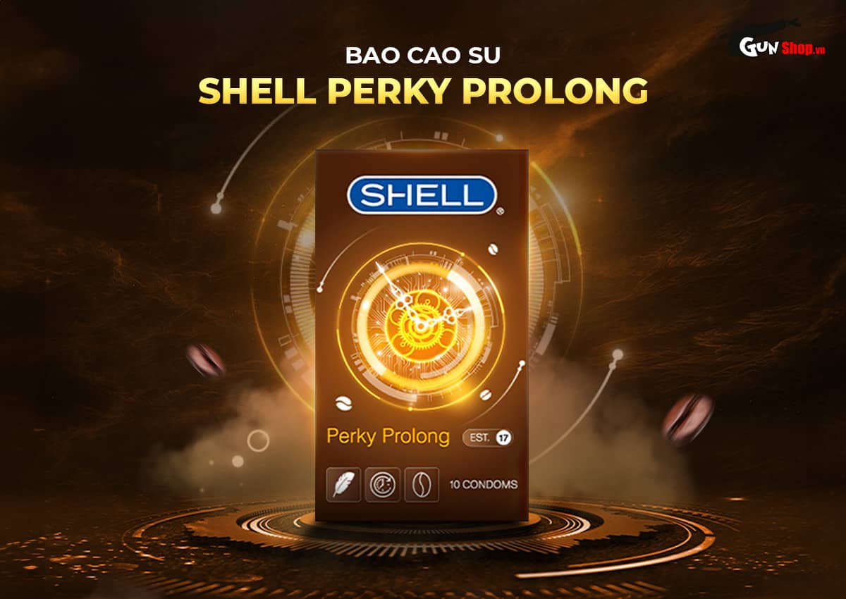  Thông tin Bao cao su Shell Perky Prolong - Siêu mỏng kéo dài thời gian hương cà phê - Hộp 10 cái nhập khẩu