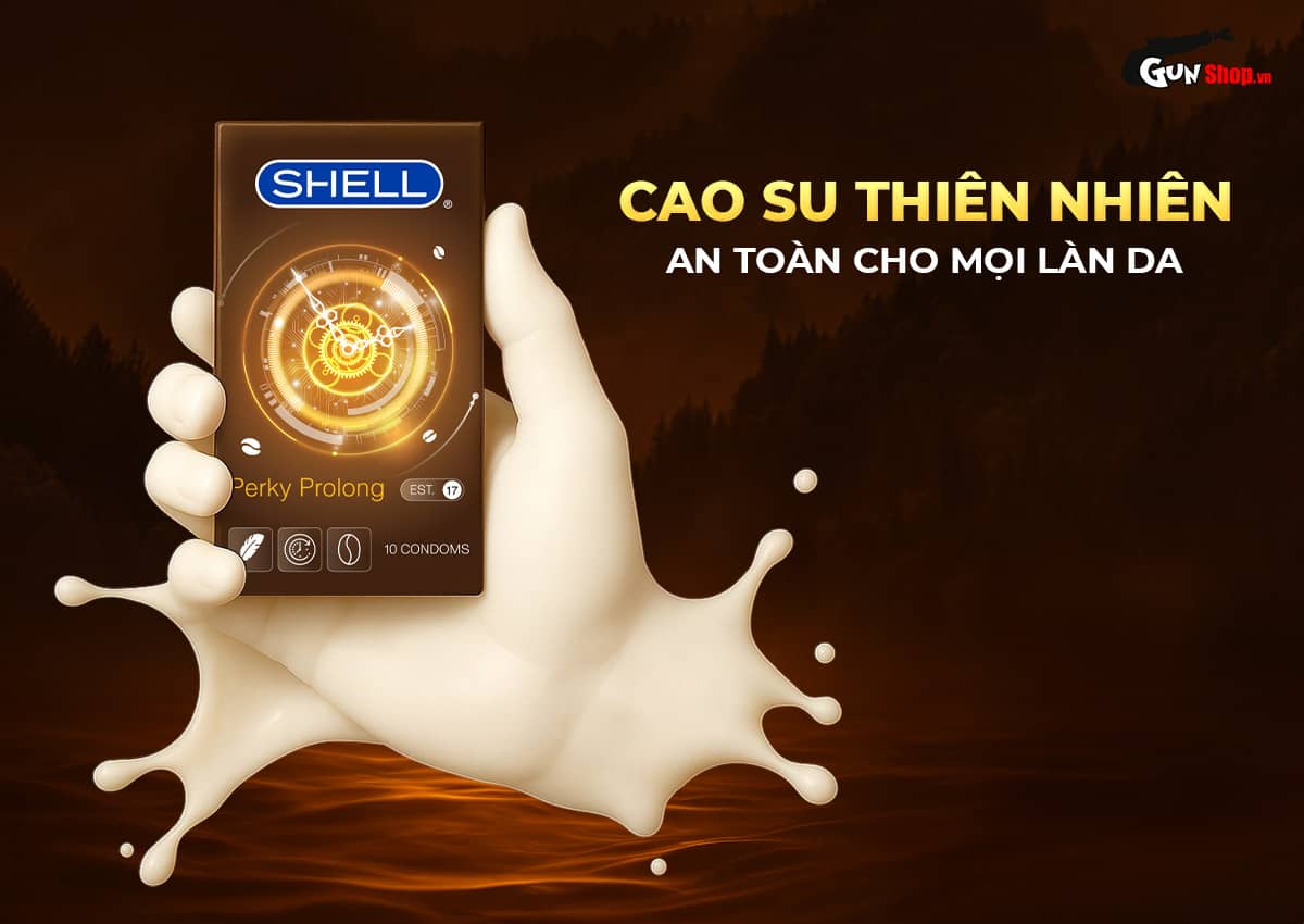  Thông tin Bao cao su Shell Perky Prolong - Siêu mỏng kéo dài thời gian hương cà phê - Hộp 10 cái nhập khẩu