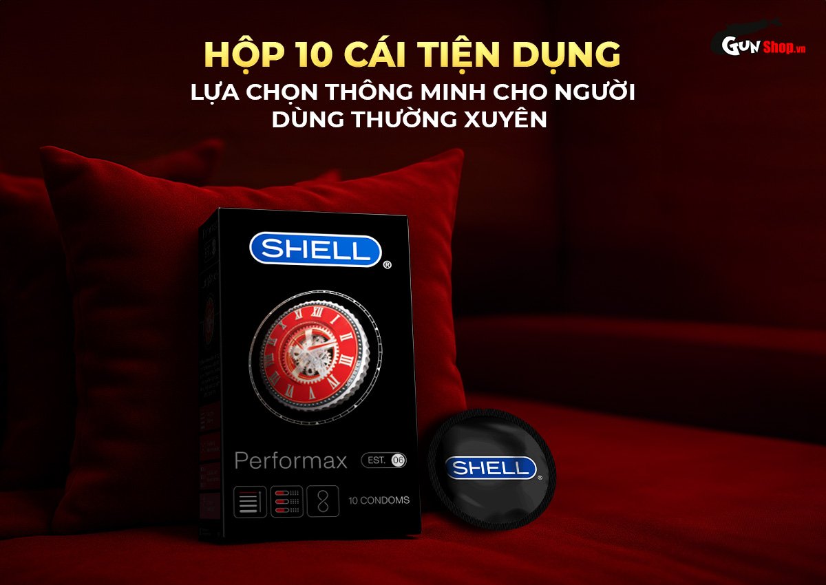  Phân phối Bao cao su Shell Performax 6 in 1 - Kéo dài thời gian - Hộp 10 cái loại tốt