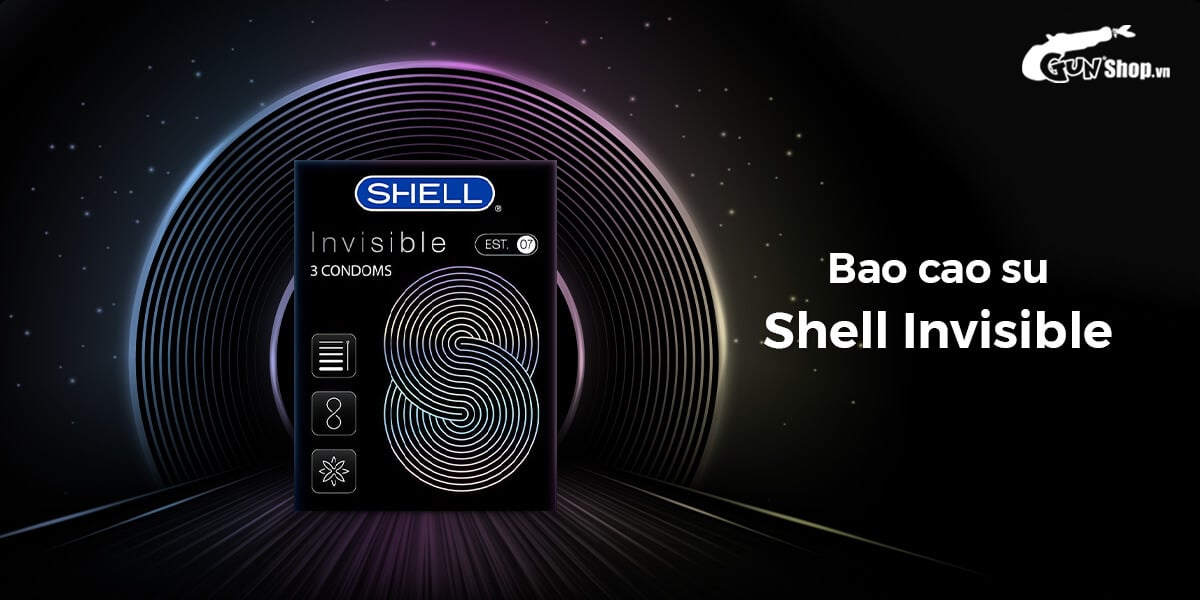  Mua Bao cao su Shell Invisible - Siêu mỏng chống tuột kéo dài thời gian - Hộp 3 cái nhập khẩu