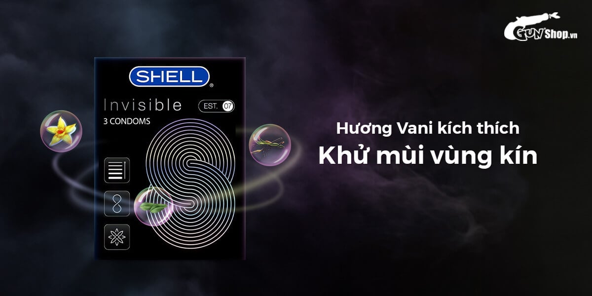  Mua Bao cao su Shell Invisible - Siêu mỏng chống tuột kéo dài thời gian - Hộp 3 cái nhập khẩu
