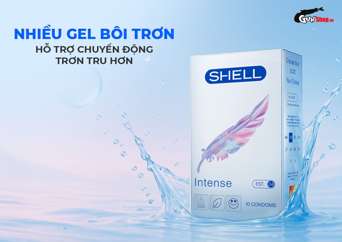 Bao cao su Shell Intense 0.04mm Siêu Mỏng - Cực Phê - Hộp 10 Bao cao su Shell Intense 0.04mm Siêu Mỏng - Cực Phê - Hộp 10