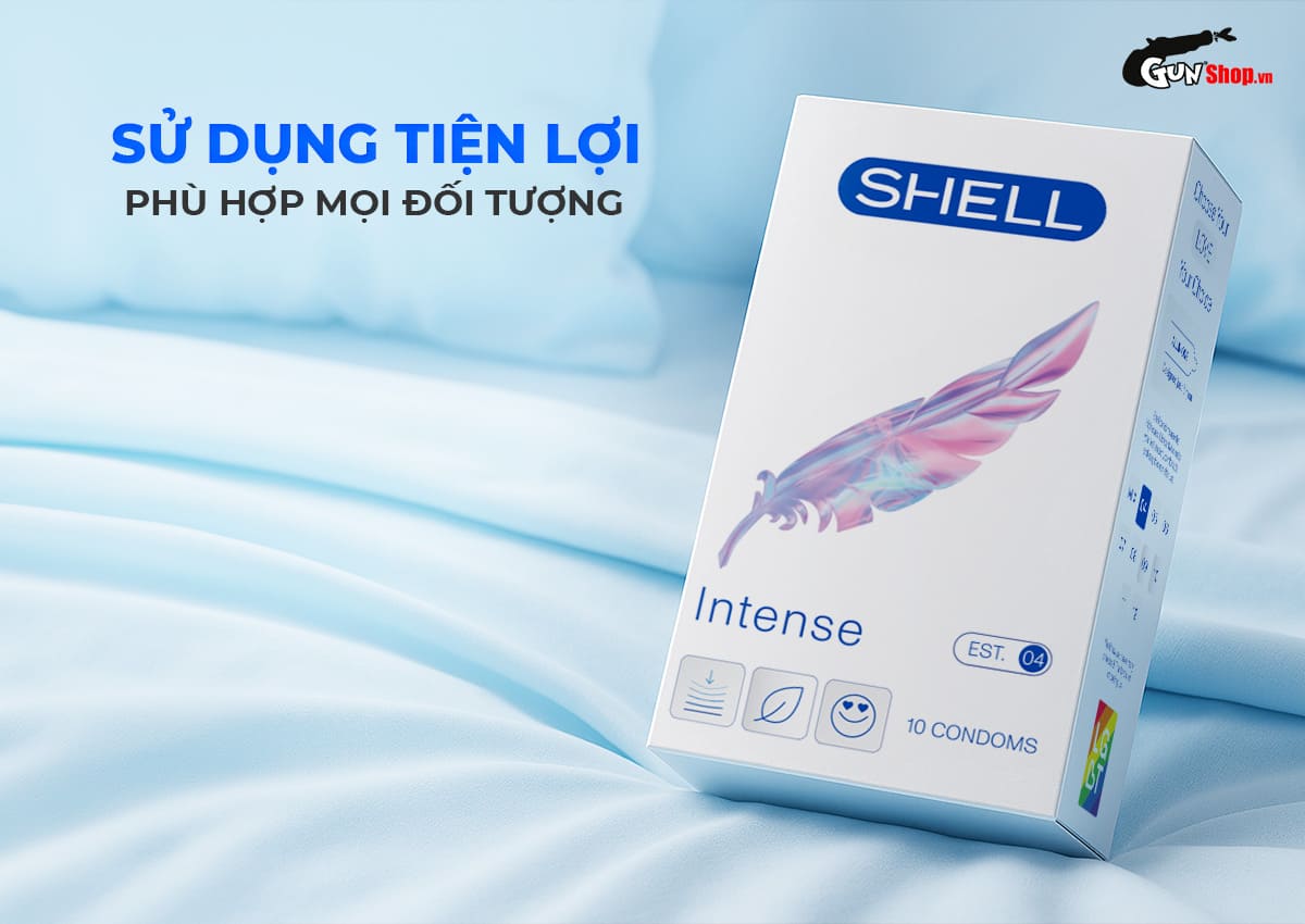 Bao cao su Shell Intense 0.04mm Siêu Mỏng - Cực Phê - Hộp 10 Bao cao su Shell Intense 0.04mm Siêu Mỏng - Cực Phê - Hộp 10