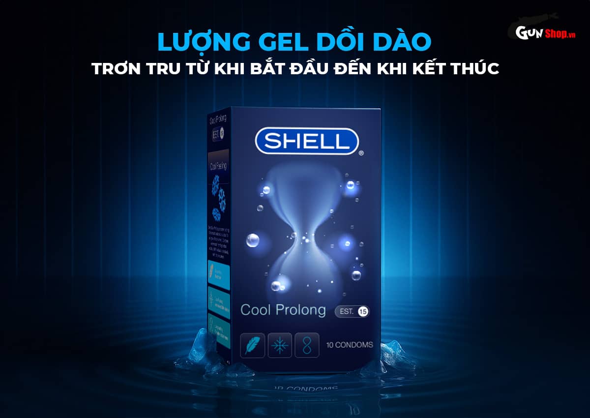  Nơi bán Bao cao su Shell Cool Prolong - Siêu mỏng kéo dài thời gian bạc hà mát lạnh - Hộp 10 giá sỉ